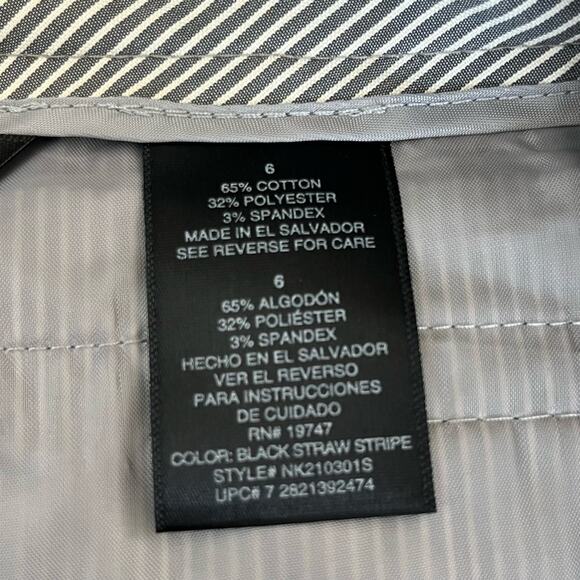 Norma Kamali Anthropologie Mid Rise Ankle Pant Black Straw Pinstripe 6 NWT - Picture 10 of 13